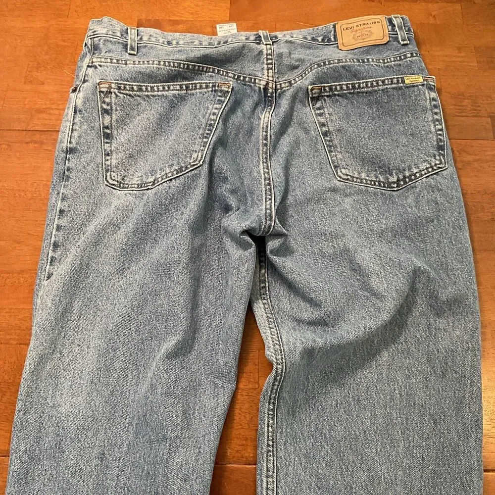 Signature by Levi Strauss & Co. Regular Straight Jeans Men's 40x30 Blue Medium